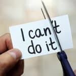Man practicing the can do it concept for self belief, positive attitude and motivation in recovery