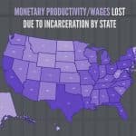 Infographic on Productivity Lost Due to Incarceration By State