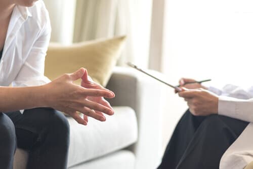 A person receiving a type of individual evidence-based behavioral therapy