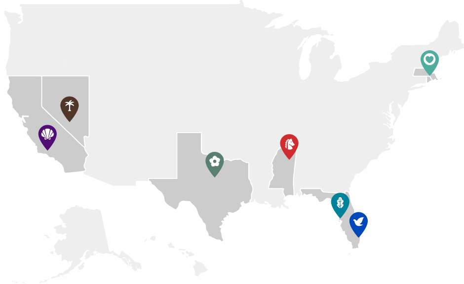 Map of facility locations