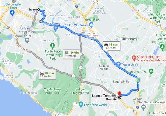 Irvine Ca Drive To Laguna Treatment Hospital 